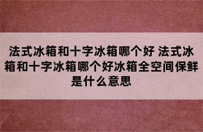 法式冰箱和十字冰箱哪个好 法式冰箱和十字冰箱哪个好冰箱全空间保鲜是什么意思